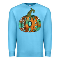 Ocean Blue western cowhide turquoise pumpkin Premium Sweatshirt - Jasminsmagicworld