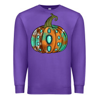 Purple western cowhide turquoise pumpkin Premium Sweatshirt - Jasminsmagicworld