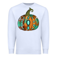 White western cowhide turquoise pumpkin Premium Sweatshirt - Jasminsmagicworld
