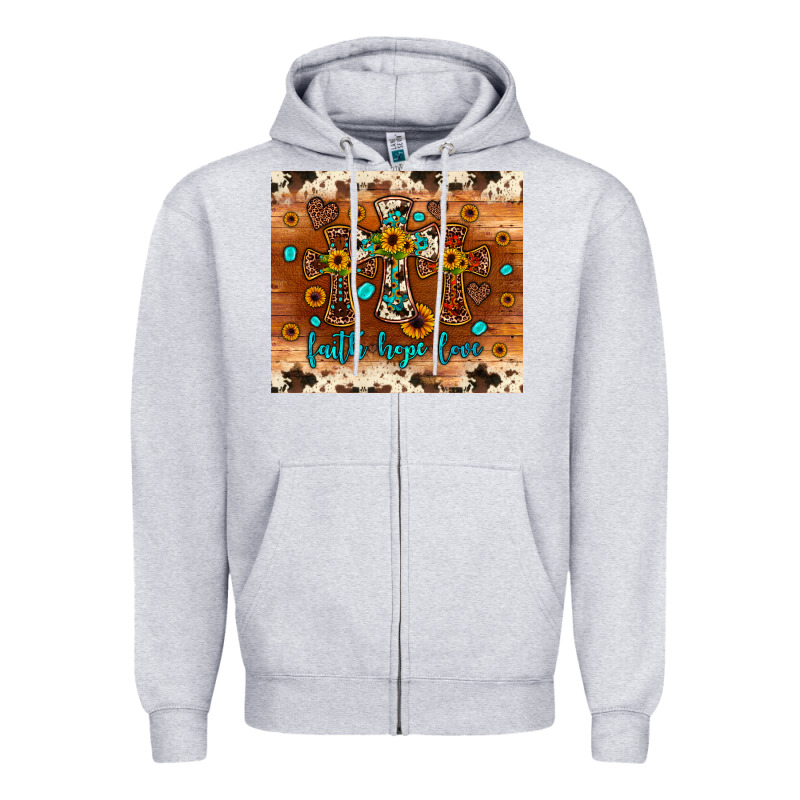 Faith Hope Love Cross Zipper Hoodie by JahusDesignShop | Teevron