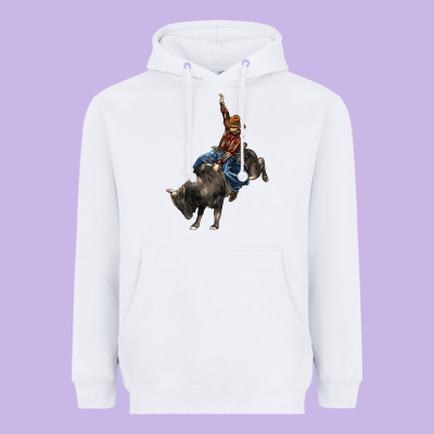 Western Rodeo Bullfighter Heavyweight Hoodie Designed By Barkaloodesign