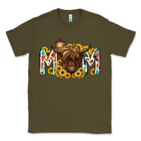 Army Green mom highland cow Classic Tee - RacoonDesign