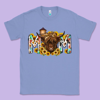 Mom Highland Cow Classic Tee Designed By Racoondesign