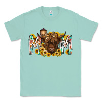 Seafoam mom highland cow Classic Tee - RacoonDesign