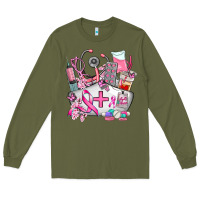Army Green nurse cancer Long Sleeve Tee - AdoDesignShop
