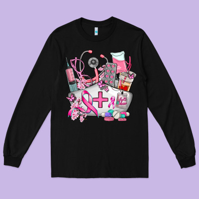 Nurse Cancer Long Sleeve Tee Designed By Adodesignshop
