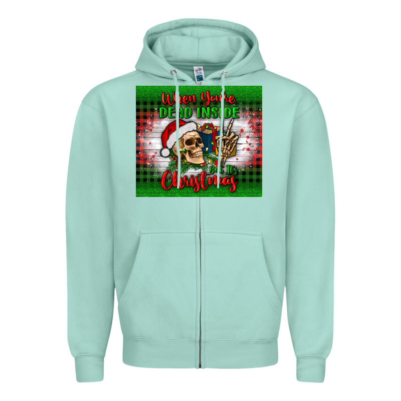 When You’re Dead Inside But It's Christmas Tumbler Zipper Hoodie by BundleAndBundleShop | Teevron
