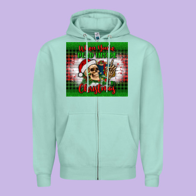 When You’re Dead Inside But It's Christmas Tumbler Zipper Hoodie Designed By Bundleandbundleshop