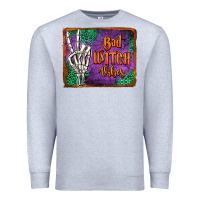 Heather Grey bad witch vibes Premium Sweatshirt - Jasminsmagicworld