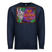Navy bad witch vibes Premium Sweatshirt - Jasminsmagicworld