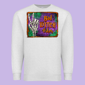Bad Witch Vibes Premium Sweatshirt Designed By Jasminsmagicworld