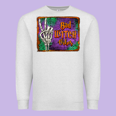 Bad Witch Vibes Premium Sweatshirt Designed By Jasminsmagicworld