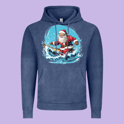 Happy Santa Vintage Hoodie Designed By Unal Design