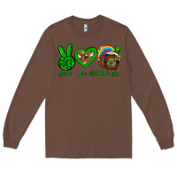 Chestnut Peace love luck St. Patrick's Day Long Sleeve Tee - Neo Western