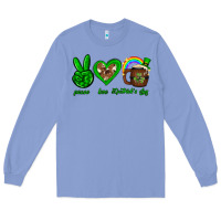 Colony Blue Peace love luck St. Patrick's Day Long Sleeve Tee - Neo Western
