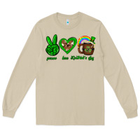 Mushroom Peace love luck St. Patrick's Day Long Sleeve Tee - Neo Western