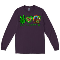 Plum Peace love luck St. Patrick's Day Long Sleeve Tee - Neo Western