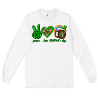 White Peace love luck St. Patrick's Day Long Sleeve Tee - Neo Western