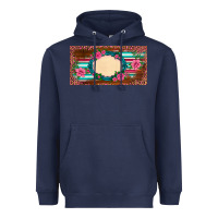Navy western pink flovers leopard serape   license plate template Heavyweight Hoodie - BarkalooDesign