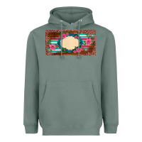Sage western pink flovers leopard serape   license plate template Heavyweight Hoodie - BarkalooDesign