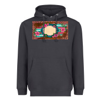 Smoke western pink flovers leopard serape   license plate template Heavyweight Hoodie - BarkalooDesign