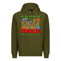 Army Green tis the season for tamales tama la la la la la la Premium Hoodie - MaliasSmallBusiness