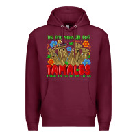 Burgundy tis the season for tamales tama la la la la la la Premium Hoodie - MaliasSmallBusiness