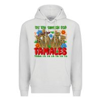 Dove Grey tis the season for tamales tama la la la la la la Premium Hoodie - MaliasSmallBusiness