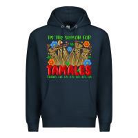 Navy tis the season for tamales tama la la la la la la Premium Hoodie - MaliasSmallBusiness