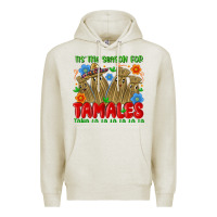 Oatmeal Heather tis the season for tamales tama la la la la la la Premium Hoodie - MaliasSmallBusiness