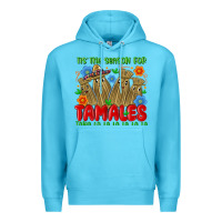 Ocean Blue tis the season for tamales tama la la la la la la Premium Hoodie - MaliasSmallBusiness