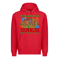 Red tis the season for tamales tama la la la la la la Premium Hoodie - MaliasSmallBusiness
