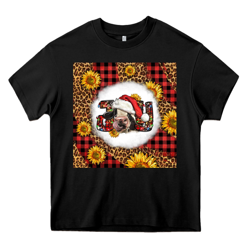 Joy Christmas Cow Heavy Core Tee by LillyAllenDesigns | Teevron