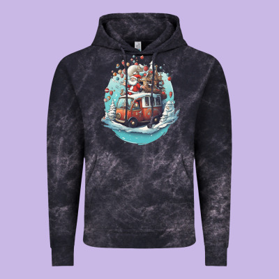 Happy Santa Vintage Hoodie Designed By Unal Design