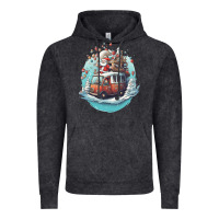 Vintage Black happy santa Vintage Hoodie - Unal Design