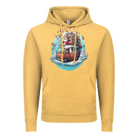Vintage Mustard happy santa Vintage Hoodie - Unal Design