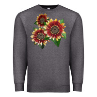 Charcoal Heather Florenza Sunflower Premium Sweatshirt - LillyAllenDesigns