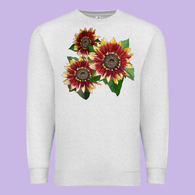 Florenza Sunflower Premium Sweatshirt Designed By Lillyallendesigns