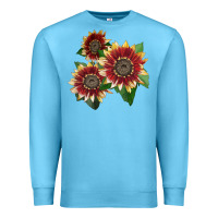 Ocean Blue Florenza Sunflower Premium Sweatshirt - LillyAllenDesigns