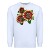 White Florenza Sunflower Premium Sweatshirt - LillyAllenDesigns