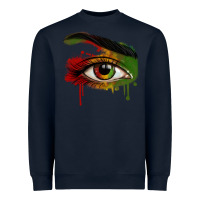 Navy Watercolor Juneteenth eyes Heavyweight Sweatshirt - RanaPortraitStore