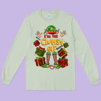 Im The Clumsy Elf Long Sleeve Tee Designed By Fadigitalartstudio