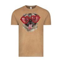 Vintage Camel pug with love glasses Vintage Tee - RanaPortraitStore
