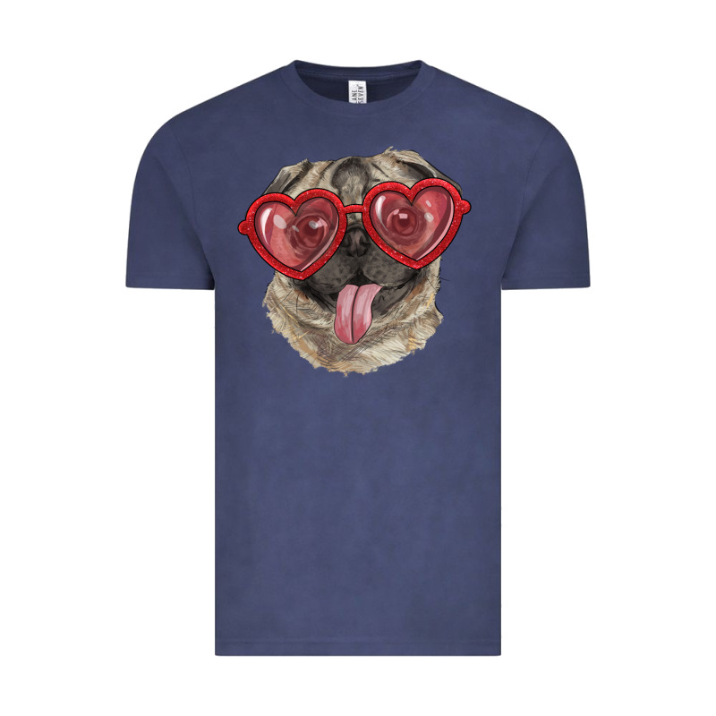 Pug With Love Glasses Vintage Tee by RanaPortraitStore | Teevron