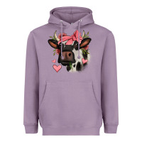 Lavender valentines day cow Heavyweight Hoodie - Jasminsmagicworld