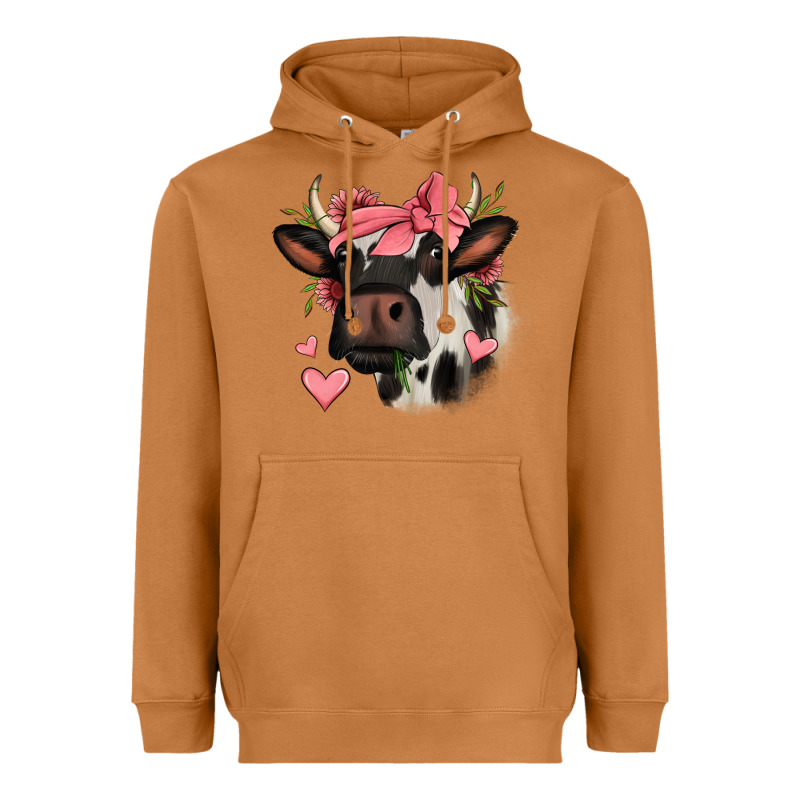Valentines Day Cow Heavyweight Hoodie by Jasminsmagicworld | Teevron