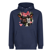 Navy valentines day cow Heavyweight Hoodie - Jasminsmagicworld