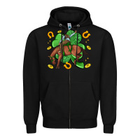 Black cowboy with shamrock Zipper Hoodie - Artiststas