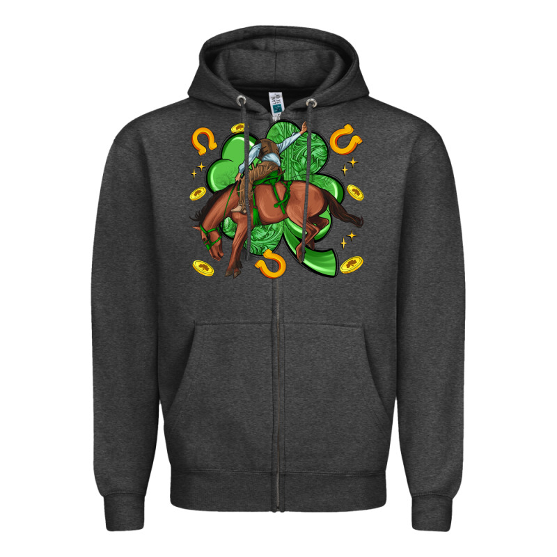 Cowboy With Shamrock Zipper Hoodie by Artiststas | Teevron