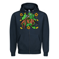 Navy cowboy with shamrock Zipper Hoodie - Artiststas